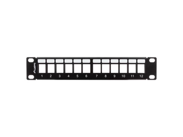 LANBERG PATCH PANEL 12 PORTOV 1U S ORGANIZÉROM PRO KEYSTONE MODULY ČIERNY 