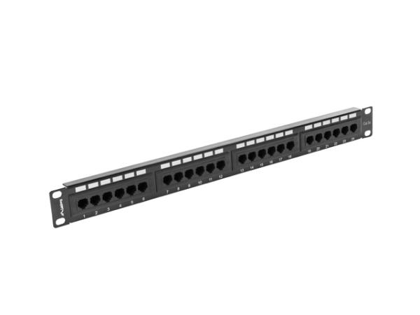 LANBERG PATCH PANEL 24 PORTOV 1U 19" CAT.5E UTP ČIERNY 