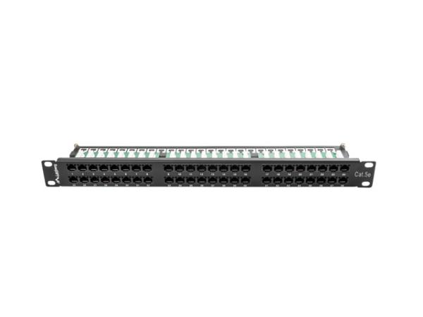 LANBERG PATCH PANEL 48 PORTOV 1U 19" CAT.5E UTP ČIERNY 