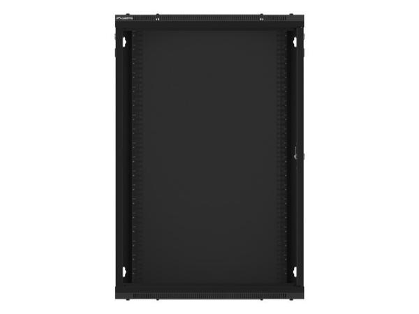 LANBERG 19" RACKOVÁ SKRIŇA PRO MONTÁŽ NA STENU 18U/ 600X450 (FLAT PACK) S PROSKLENÝMI DVERMI ČIERNA V2 