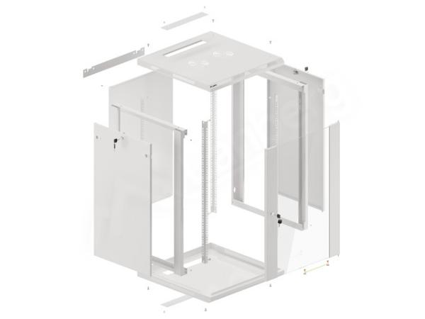LANBERG 19" RACKOVÁ SKRIŇA PRO MONTÁŽ NA STENU 18U/ 600X600 (FLAT PACK) ŠEDÁ V2 