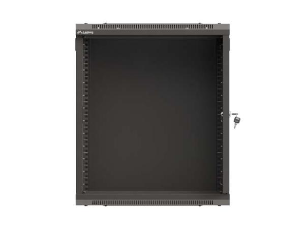 LANBERG 19" RACKOVÁ SKRIŇA PRO MONTÁŽ NA STENU 12U/ 540X350 (PLOCHÉ BALENIE) S PROSKLENÝMI DVERMI ČIERNA 