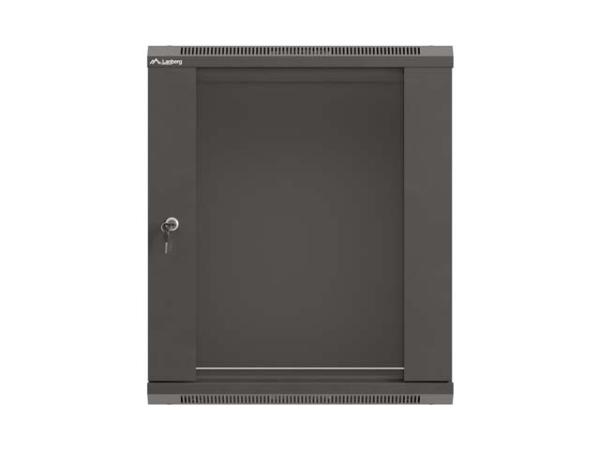 LANBERG 19" RACKOVÁ SKRIŇA PRO MONTÁŽ NA STENU 12U/ 540X350 (PLOCHÉ BALENIE) S PROSKLENÝMI DVERMI ČIERNA 