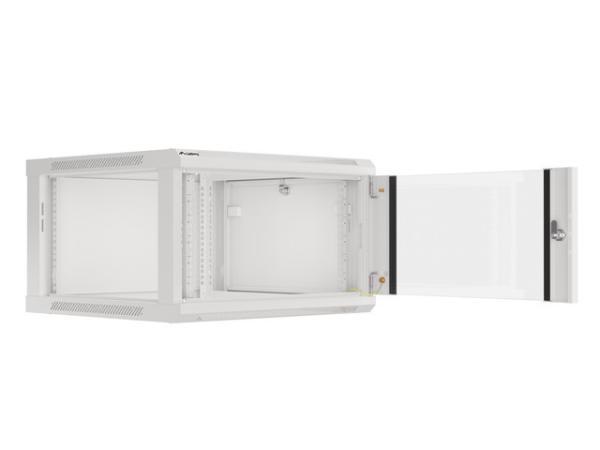 LANBERG 19" RACKOVÁ SKRIŇA PRO MONTÁŽ NA STENU 6U/ 600X600 (FLAT PACK) S PROSKLENÝMI DVERAMI ŠEDÁ V2 
