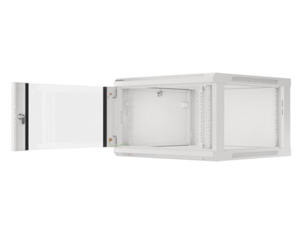 LANBERG 19" RACKOVÁ SKRIŇA PRO MONTÁŽ NA STENU 6U/ 600X600 (FLAT PACK) S PROSKLENÝMI DVERAMI ŠEDÁ V2 