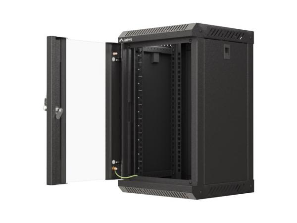 LANBERG RACKOVÁ SKRIŇA 10" NÁSTENNÁ 9U/ 300X300 (FLAT PACK) S PRESKLENÝMI DVERMI ČIERNA 