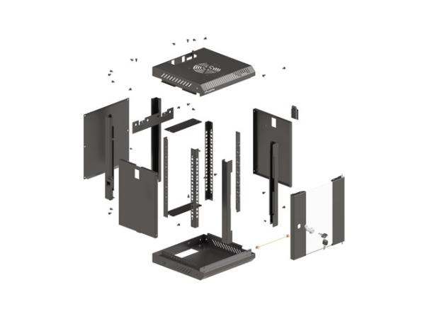 LANBERG RACKOVÁ SKRIŇA 10" NÁSTENNÁ 9U/ 300X300 (FLAT PACK) S PRESKLENÝMI DVERMI ČIERNA 