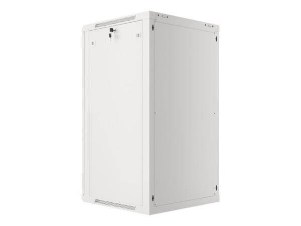 LANBERG 19" RACKOVÁ SKRIŇA PRO MONTÁŽ NA STENU 22U/ 600X600 (FLAT PACK) S PROSKLENÝMI DVERAMI ŠEDÁ V2 