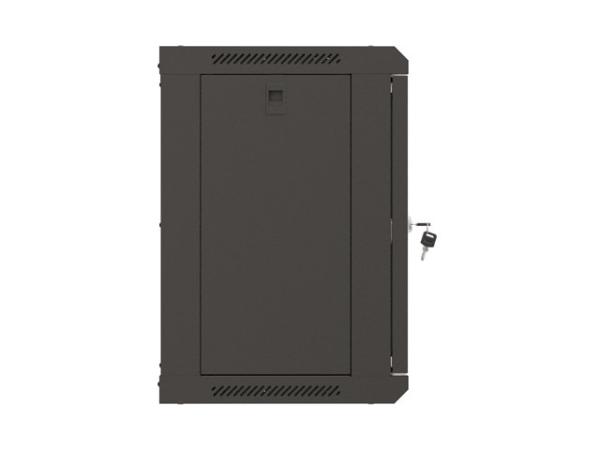 LANBERG 19" RACKOVÁ SKRIŇA PRO MONTÁŽ NA STENU 9U/ 540X350 (FLAT PACK) S PROSKLENÝMI DVERMI ČIERNA 