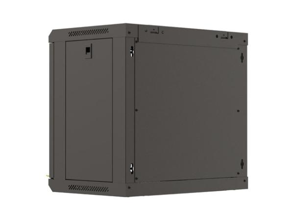 LANBERG 19" RACKOVÁ SKRIŇA PRO MONTÁŽ NA STENU 9U/ 540X350 (FLAT PACK) S PROSKLENÝMI DVERMI ČIERNA 