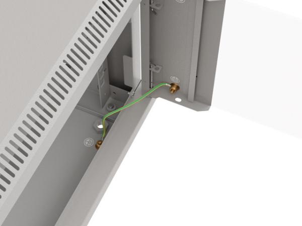 LANBERG 19" RACKOVÁ SKRIŇA PRO MONTÁŽ NA STENU 6U/ 540X350 (FLAT PACK) S PROSKLENÝMI DVERAMI ŠEDÁ 