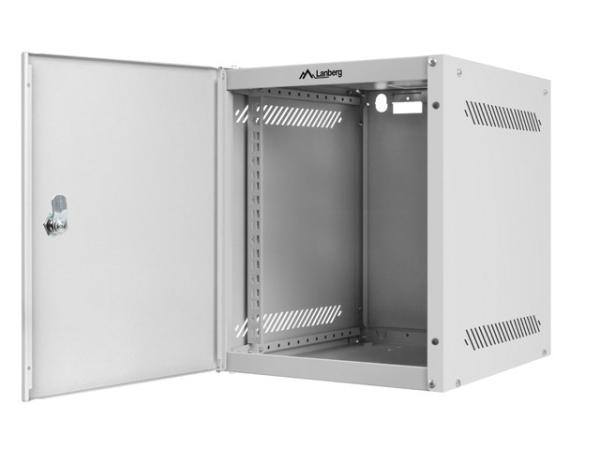 LANBERG RACKOVÁ SKRIŇA 10" PRO MONTÁŽ NA STENU 6U/ 280X310 PRO VLASTNÚ MONTÁŽ S KOVOVÝMI DVERAMI ŠEDÁ 