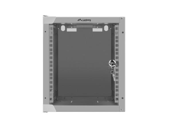 LANBERG RACKOVÁ SKRIŇA 10" NÁSTENNÁ 6U/ 280X310 (FLAT PACK) S PRESKLENÝMI DVERMI ŠEDÁ 