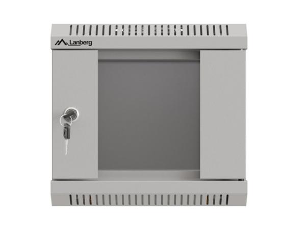 LANBERG RACKOVÁ SKRIŇA 10" NÁSTENNÁ 4U/ 300X300 (FLAT PACK) S PRESKLENÝMI DVERAMI ŠEDÁ 