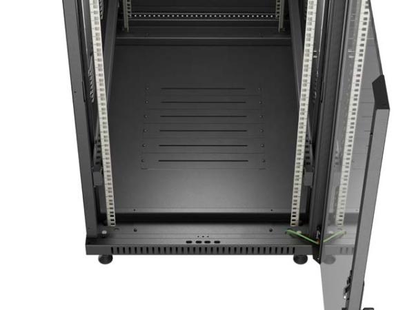 LANBERG INŠTALAČNÝ SKRIŇOVÝ ROZVADEČ 19" 42U 600X1000 ČIERNE SKLENENÉ DVERE (PLOCHÉ BALENIE) 