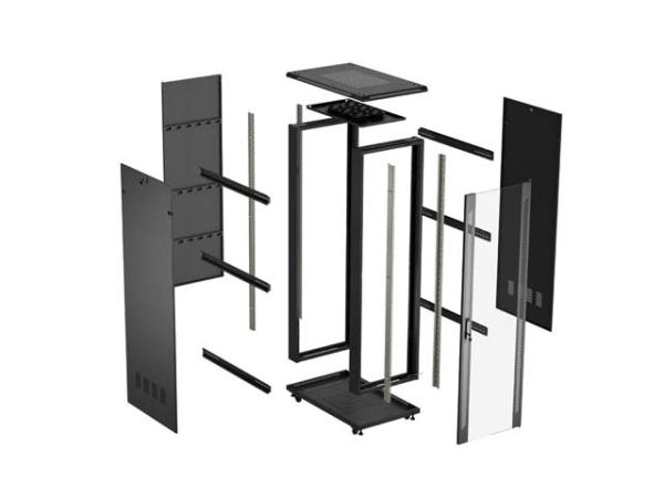 LANBERG INŠTALAČNÝ SKRIŇOVÝ ROZVADEČ 19" 42U 600X1000 ČIERNE SKLENENÉ DVERE (PLOCHÉ BALENIE) 