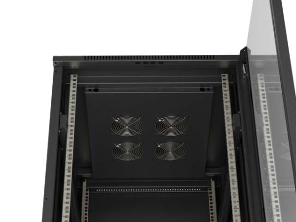 LANBERG 19" VOĽNE STOJÚCA RACKOVÁ SKRIŇA 42U/ 600X800 (FLAT PACK) S PRESKLENÝMI DVERAMI ČIERNA 
