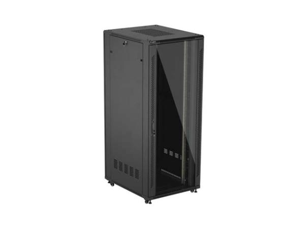 LANBERG 19" VOĽNE STOJÚCA RACKOVÁ SKRIŇA 42U/ 800X1000 (FLAT PACK) S PRESKLENÝMI DVERAMI ČIERNA 