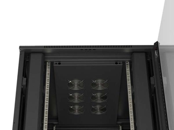 LANBERG 19" VOĽNE STOJÚCA RACKOVÁ SKRIŇA 42U/ 800X1000 (FLAT PACK) S PRESKLENÝMI DVERAMI ČIERNA 