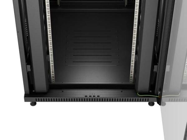 LANBERG 19" VOĽNE STOJÚCA RACKOVÁ SKRIŇA 42U/ 800X1000 (FLAT PACK) S PRESKLENÝMI DVERAMI ČIERNA 