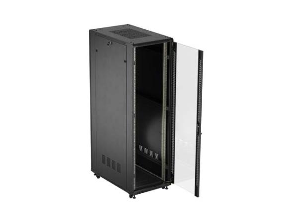 LANBERG INŠTALAČNÝ SKRIŇOVÝ ROZVADEČ 19" 42U 600X1000 ČIERNE SKLENENÉ DVERE (PLOCHÉ BALENIE) 