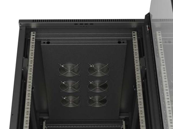 LANBERG INŠTALAČNÝ SKRIŇOVÝ ROZVADEČ 19" 42U 600X1000 ČIERNE SKLENENÉ DVERE (PLOCHÉ BALENIE) 