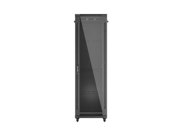 LANBERG 19" VOĽNE STOJÚCA RACKOVÁ SKRIŇA 42U/ 600X800 (FLAT PACK) S PRESKLENÝMI DVERAMI ČIERNA 
