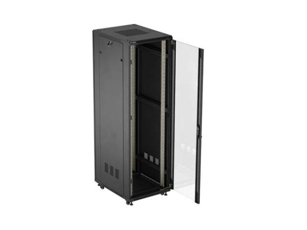 LANBERG 19" VOĽNE STOJÚCA RACKOVÁ SKRIŇA 42U/ 600X800 (FLAT PACK) S PRESKLENÝMI DVERAMI ČIERNA 