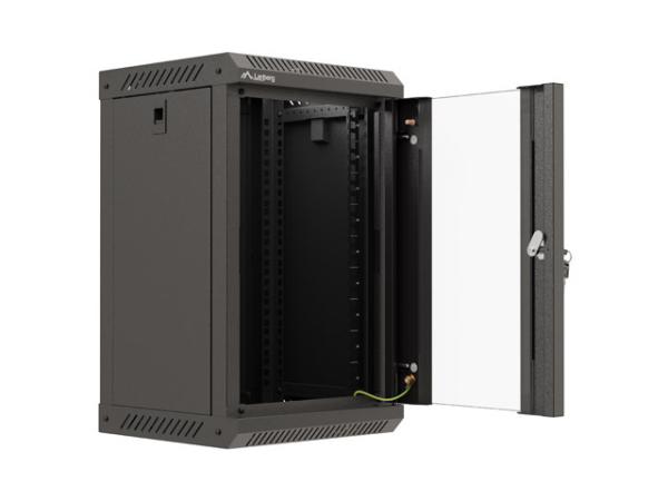 LANBERG RACKOVÁ SKRIŇA 10" NÁSTENNÁ 9U/ 300X300 (FLAT PACK) S PRESKLENÝMI DVERMI ČIERNA 