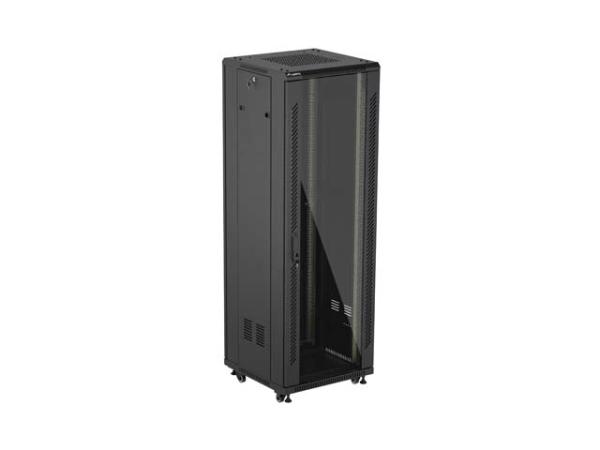 LANBERG 19" VOĽNE STOJÚCA RACKOVÁ SKRIŇA 37U/ 600X600 (FLAT PACK) S PRESKLENÝMI DVERAMI ČIERNA 