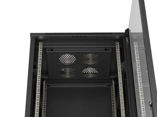 LANBERG 19" VOĽNE STOJÚCA RACKOVÁ SKRIŇA 37U/ 600X600 (FLAT PACK) S PRESKLENÝMI DVERAMI ČIERNA 