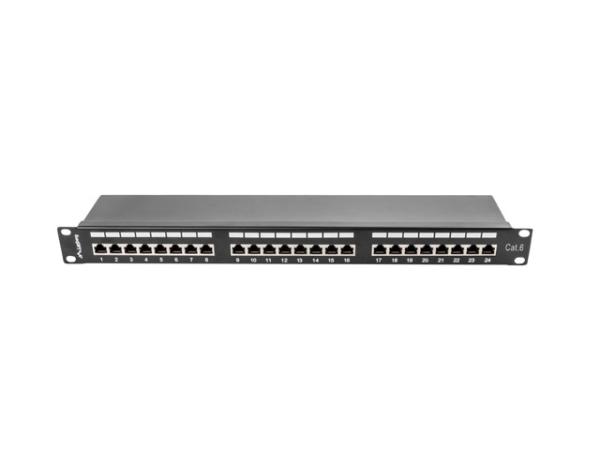 LANBERG PATCH PANEL 24 PORTOV 1U 19" CAT.6 FTP TIENE ČIERNY 