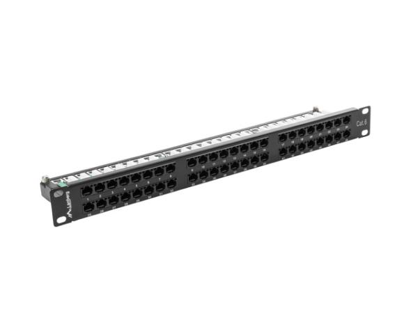 LANBERG PATCH PANEL 48 PORTOV 1U 19" CAT.6 UTP ČIERNY 