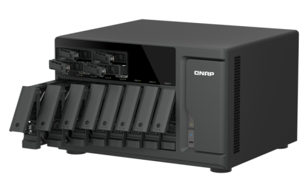 QNAP TVS-h1277AX-R5-16G (AMD Ryzen 5, 16GB DDR5 RAM, 8x 3, 5" + 4x 2, 5", 3x PCIe, 2x 2, 5GbE, 2x 10GbE) 