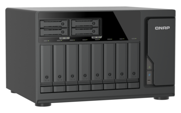 QNAP TVS-h1277AX-R5-16G (AMD Ryzen 5, 16GB DDR5 RAM, 8x 3, 5" + 4x 2, 5", 3x PCIe, 2x 2, 5GbE, 2x 10GbE) 