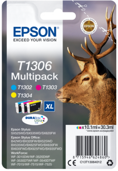 Epson Multipack 3-colours T1306 DURABrite UltraInk