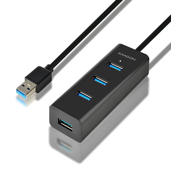 AXAGON HUE-S2BL, 4x USB 3.0 CHARGING hub, micro USB napr. konektor, kábel USB-A 1.2m 