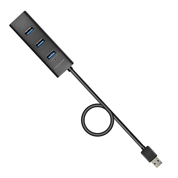 AXAGON HUE-S2BL, 4x USB 3.0 CHARGING hub, micro USB napr. konektor, kábel USB-A 1.2m 