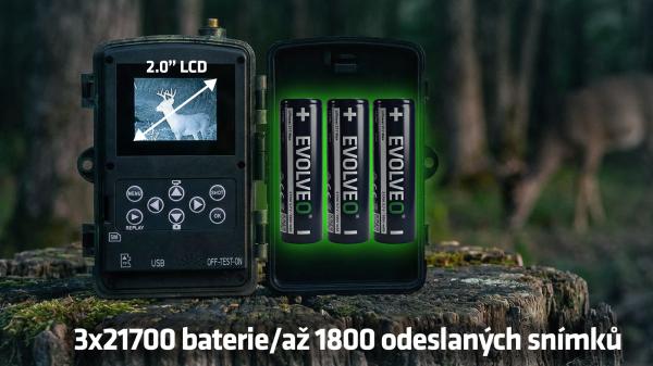 EVOLVEO StrongVision LTE POWER, fotopasca & bezp. kamera, 4G LTE, cloud/ e-mail, 3x21700 batéria 