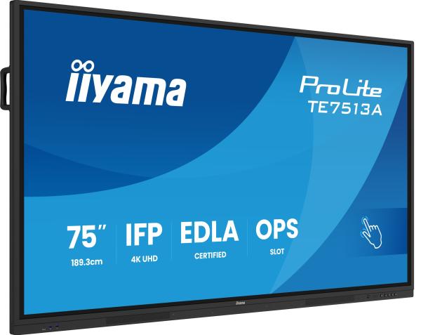 75" iiyama TE7513A-B2AG: IPS, 4K, 40P, EDLÁ 