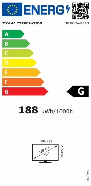75" iiyama TE7513A-B2AG: IPS, 4K, 40P, EDLÁ 