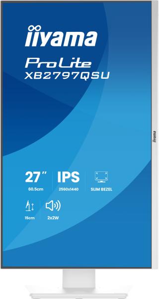 iiyama ProLite/ XB2797QSU-W1/ 27"/ IPS/ QHD/ 75Hz/ 1ms/ Biela/ 5R 