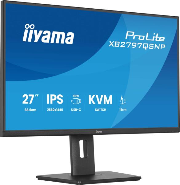 iiyama ProLite/ XB2797QSNP-B1/ 27"/ IPS/ QHD/ 75Hz/ 1ms/ Čierna/ 5R 