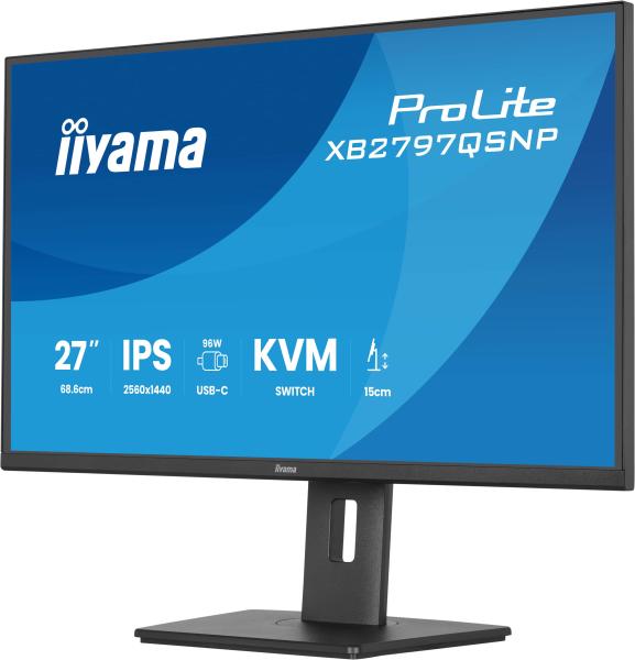 iiyama ProLite/ XB2797QSNP-B1/ 27"/ IPS/ QHD/ 75Hz/ 1ms/ Čierna/ 5R 