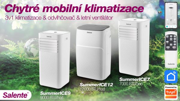 Salente SummerICE12, múdra mobilná klimatizácia, 12000 BTU, WiFi + Bluetooth, diaľk. ovl. 