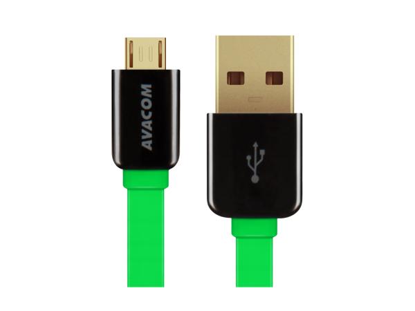 Kábel AVACOM MIC-40G USB - Micro USB, 40cm, zelená