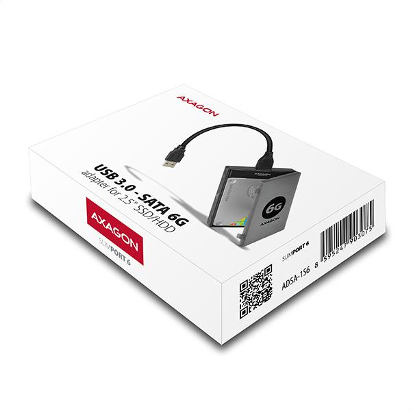 AXAGON ADSA-1S6, USB 3.2 Gen 1 - SATA 6G SSD/ HDD adaptér vr. 2.5" púzdra 