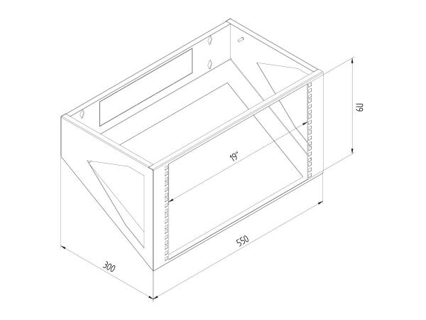19" nástenný rám 6U/ 300 RAL7035 