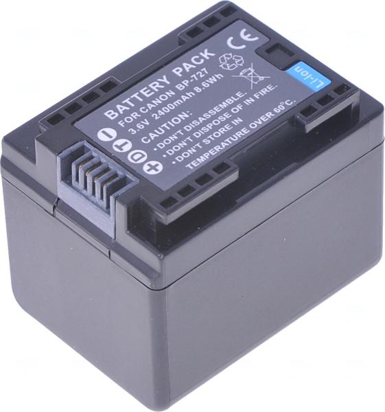 Batéria T6 power Canon BP-727, 2400mAh, 8, 6Wh, čierna