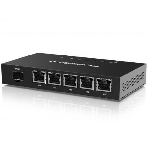 UBNT EdgeMAX EdgeRouter X SFP [880MHz dvojjadrový procesor,  256MB RAM,  EdgeOS,  5 gigabitových portov s PoE,  SFP]